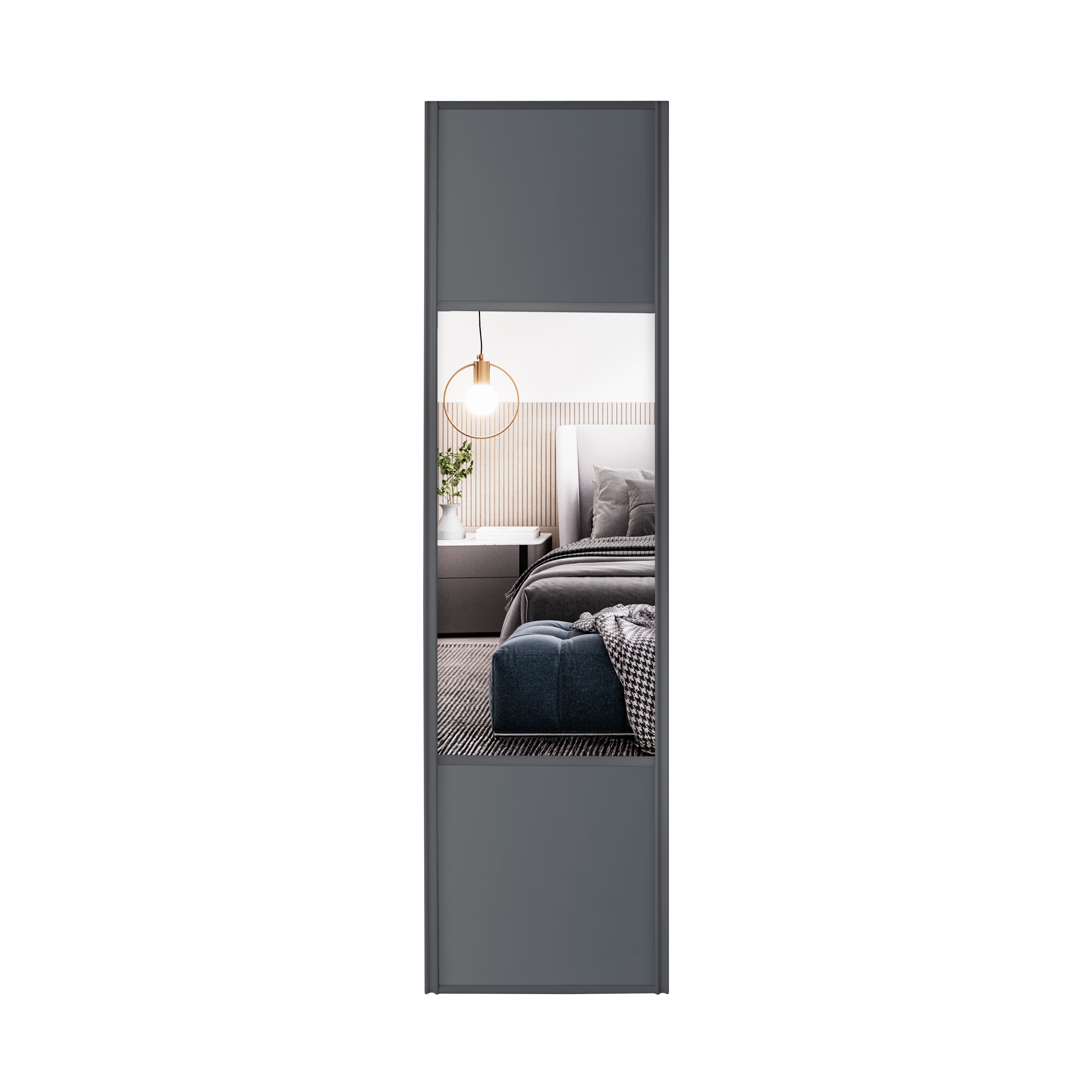 Spacepro Classic Wideline Mirrored Graphite framed Sliding wardrobe ...