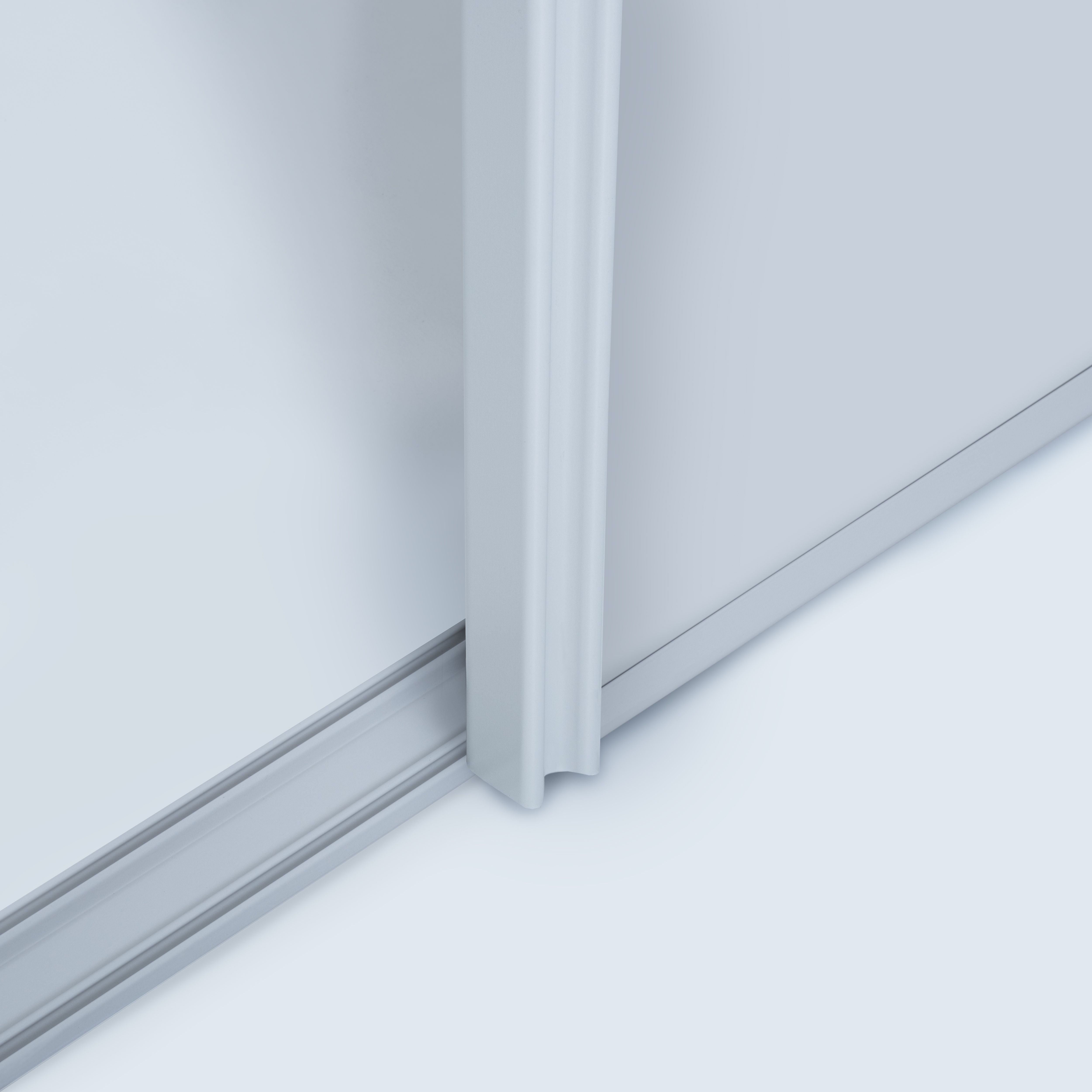Spacepro Classic Wideline Mirrored Graphite framed Sliding wardrobe door (H)2220mm (W)914mm