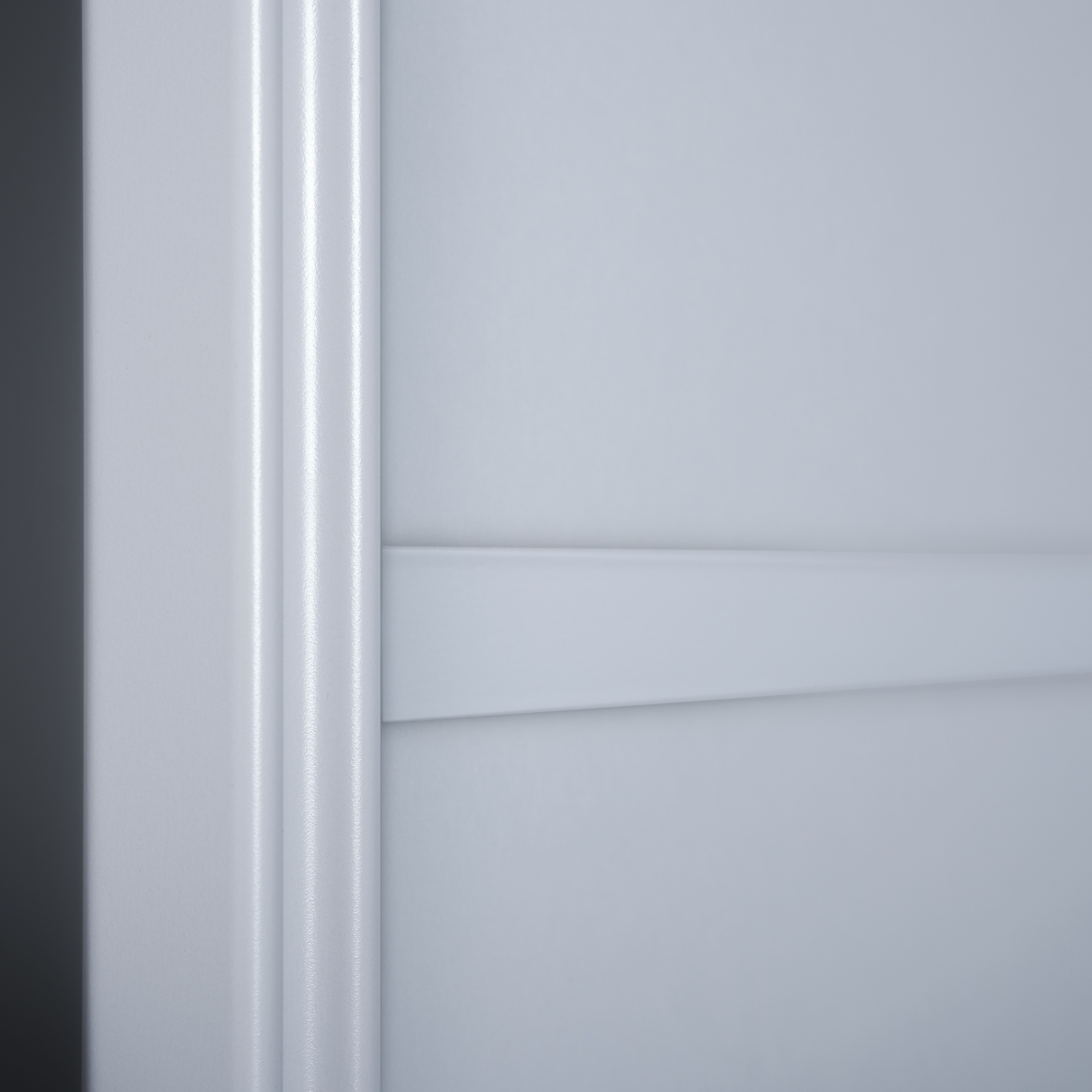 Spacepro Classic Wideline Mirrored Graphite framed Sliding wardrobe door (H)2220mm (W)914mm
