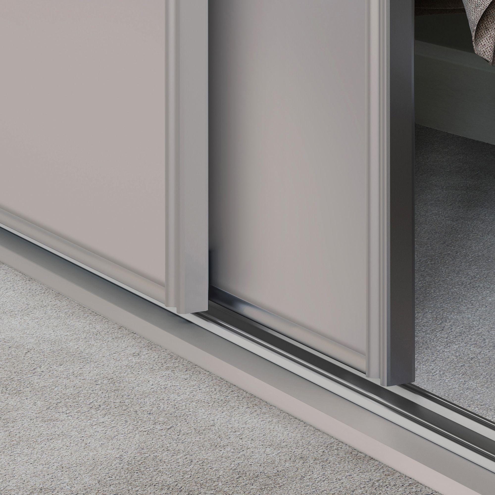 Spacepro Full length Matt Classic Cashmere frame Single panel Sliding wardrobe door, (H)2220mm (W) 914mm