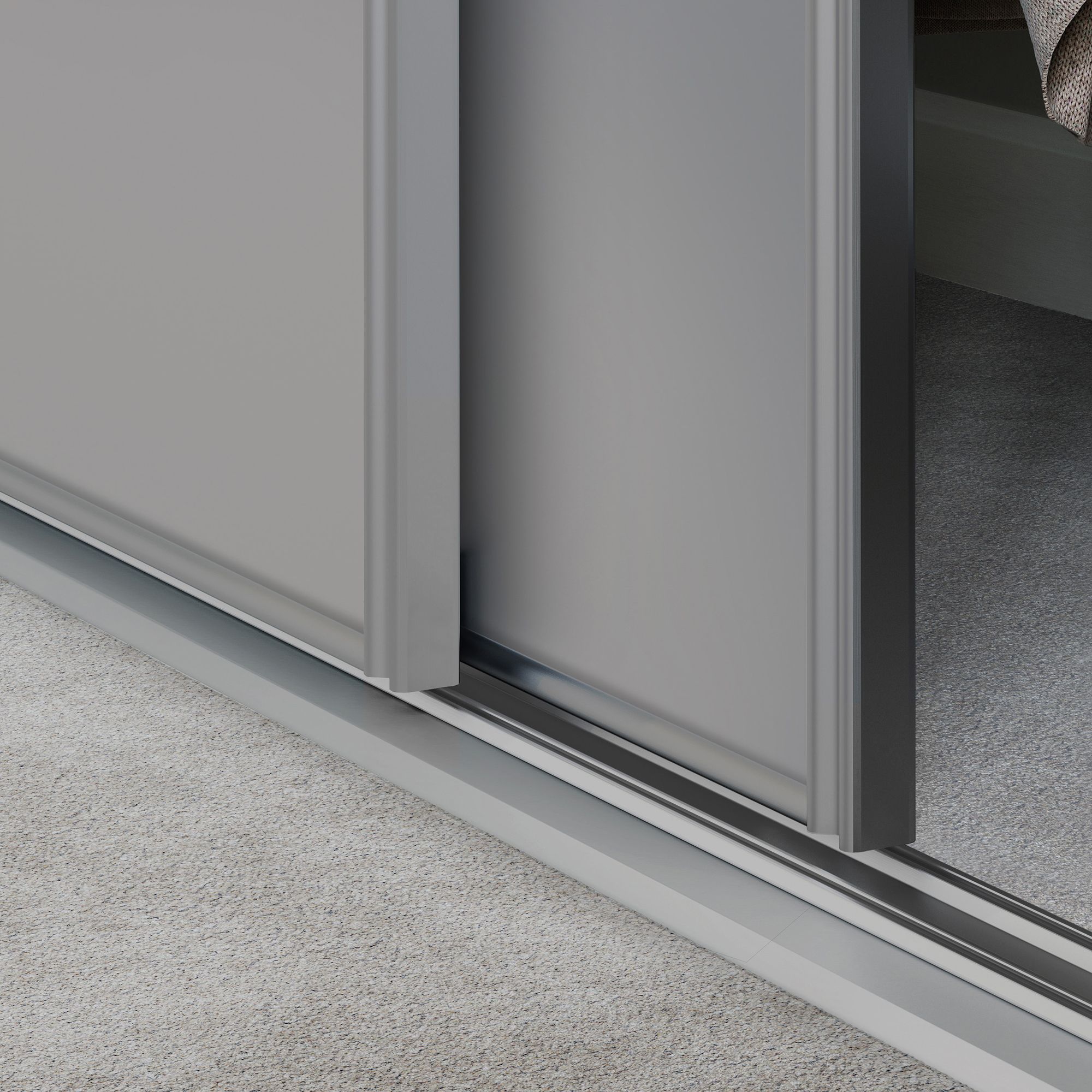 Spacepro Full length Matt Classic Dove Grey frame Single panel Sliding wardrobe door, (H)2220mm (W) 914mm