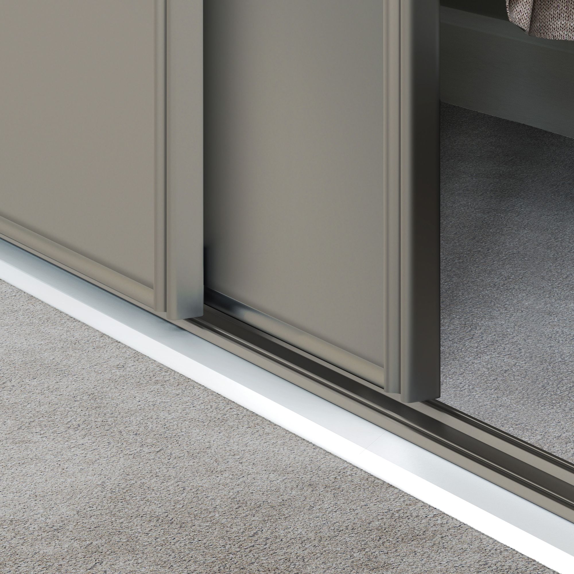 Spacepro Full length Matt Classic Pebble frame Single panel Sliding wardrobe door, (H)2220mm (W) 762mm