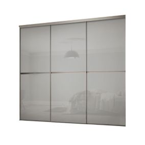Spacepro Mirror Panelled Grey 3 door Sliding Wardrobe Door kit (H)2260mm (W)1790mm