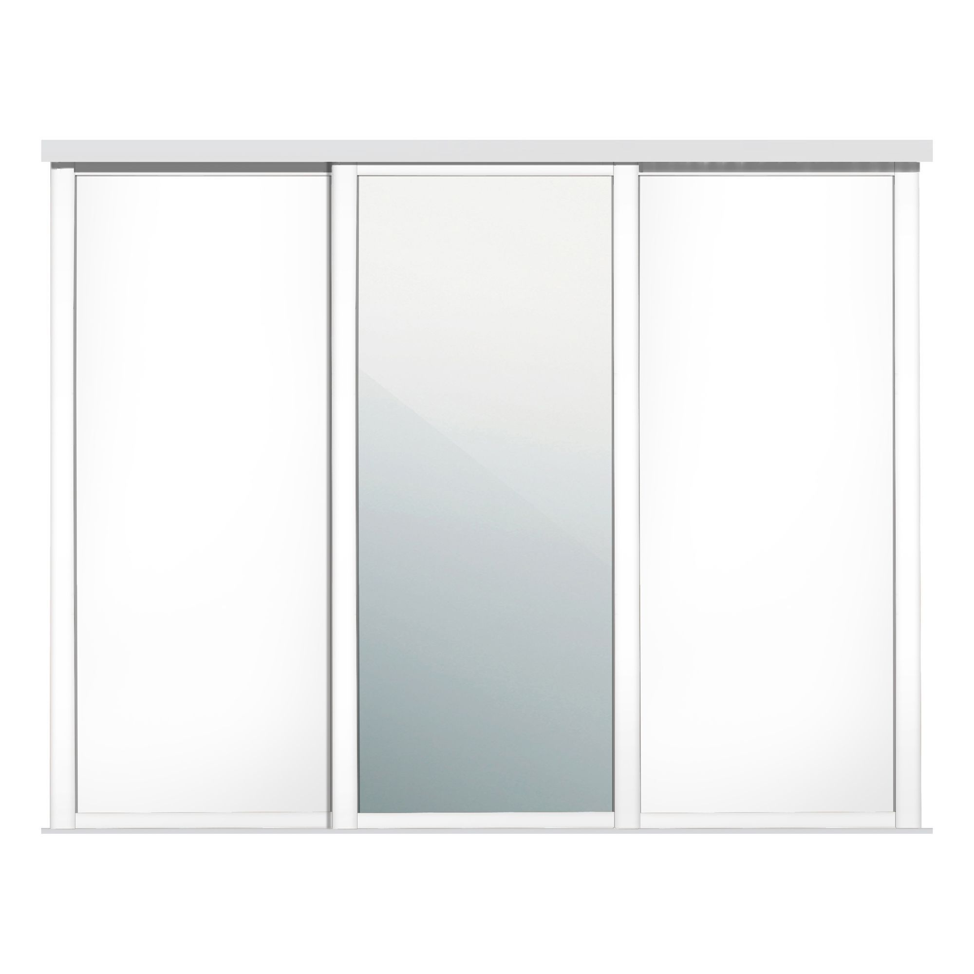Spacepro Panel Shaker With 1 mirror door Mirror 3 door Sliding Wardrobe Door kit (H)2260mm (W)1680mm