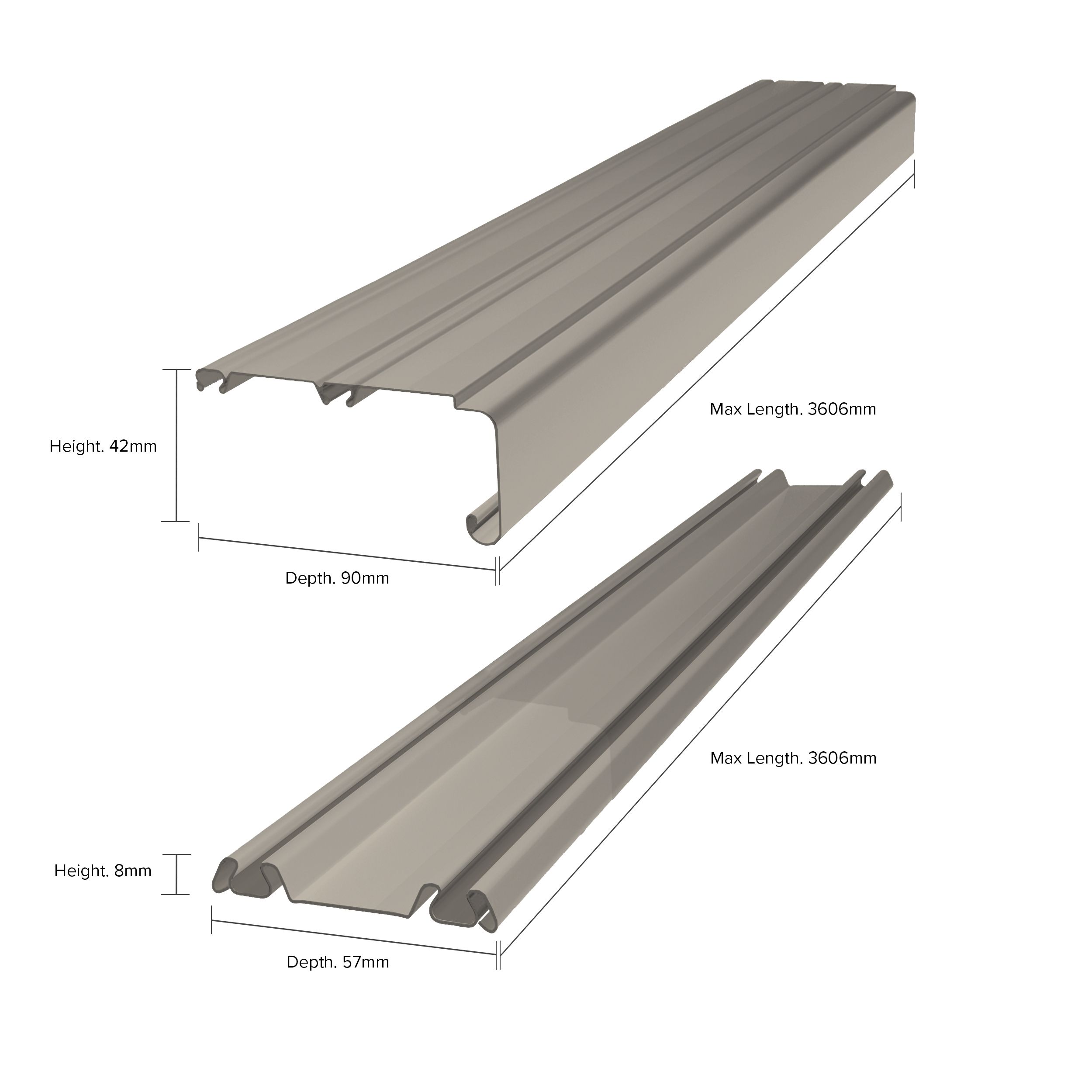 Spacepro Pebble Sliding wardrobe door track set (L)3606mm