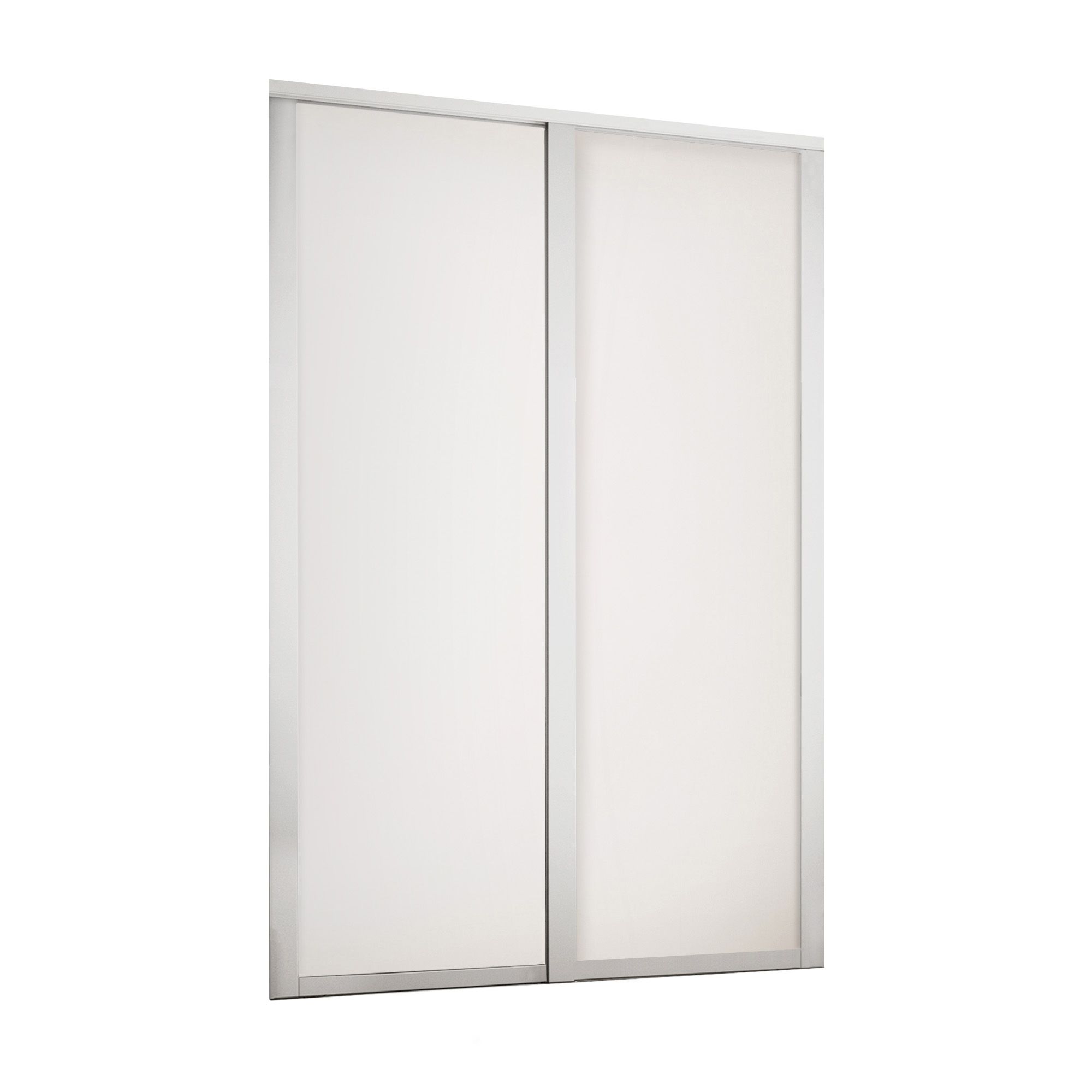 Spacepro Shaker 1 Panel Matt white Sliding wardrobe door Set of 2 (H ...