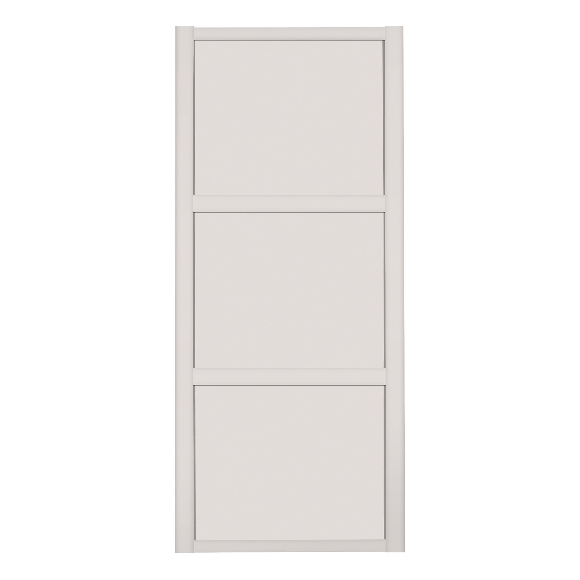 Spacepro Shaker 3 Panel Cashmere Sliding wardrobe door (H)2220mm (W)762mm