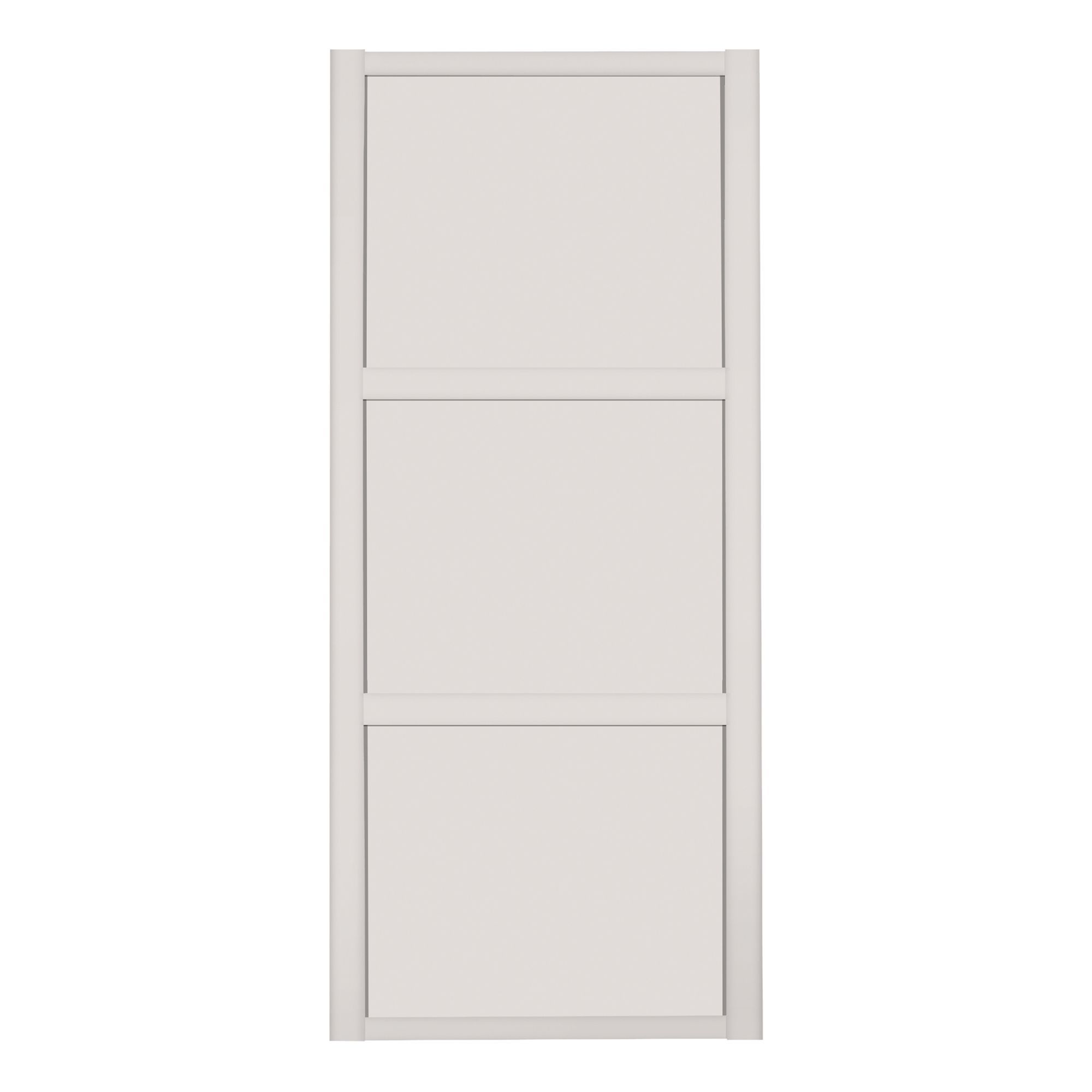 Spacepro Shaker 3 Panel Matt cashmere Sliding wardrobe door (H)2220mm (W)914mm