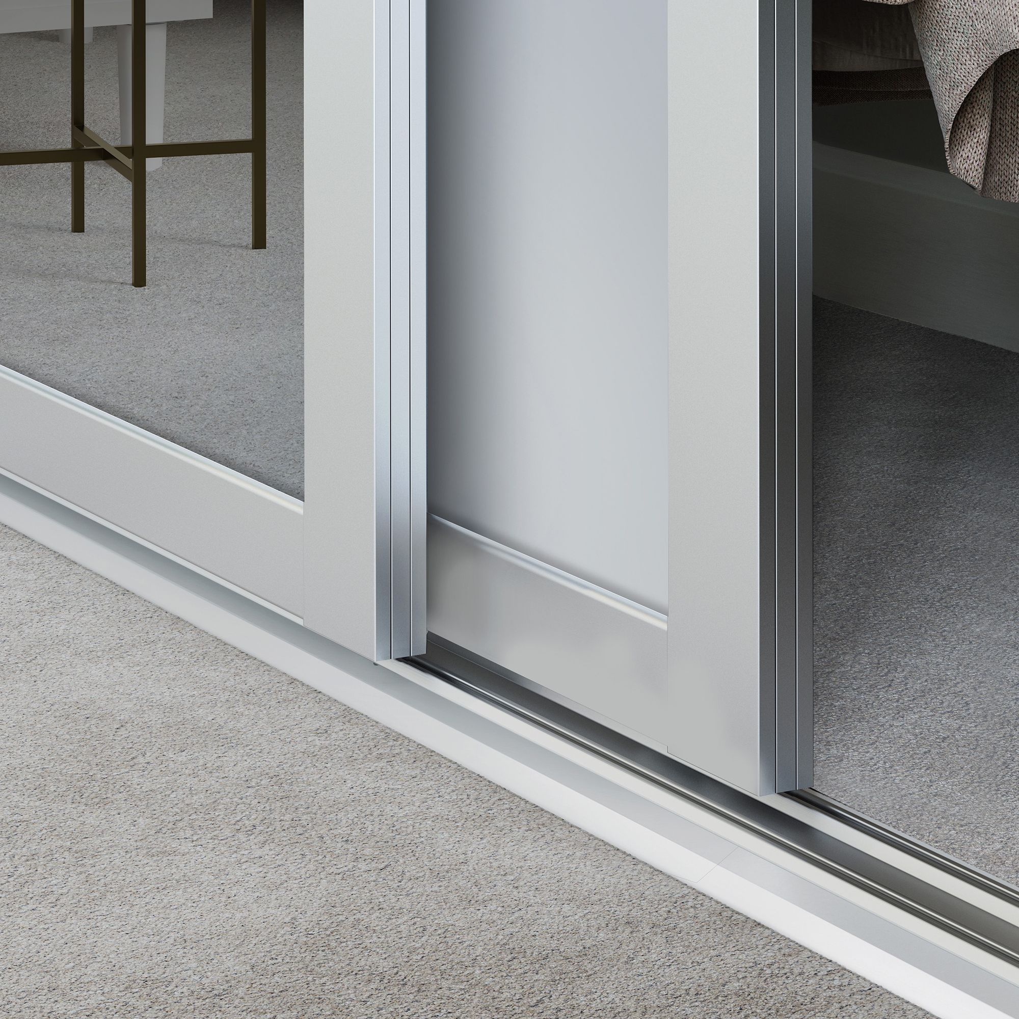 Spacepro Shaker Classic Panel Shaker Mirrored Matt 3 door Sliding Wardrobe Door kit (H)2220mm (W)2136mm