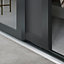 Spacepro Shaker Dark Grey Single panel 1 mirror Sliding wardrobe door (H) 2220mm x (W) 610mm, Set of 3
