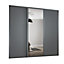 Spacepro Shaker Dark Grey Single panel 1 mirror Sliding wardrobe door (H) 2220mm x (W) 914mm, Set of 3