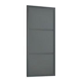 Spacepro Shaker Matt Dark Grey 3 panel Sliding wardrobe door (H) 2220mm x (W) 762mm