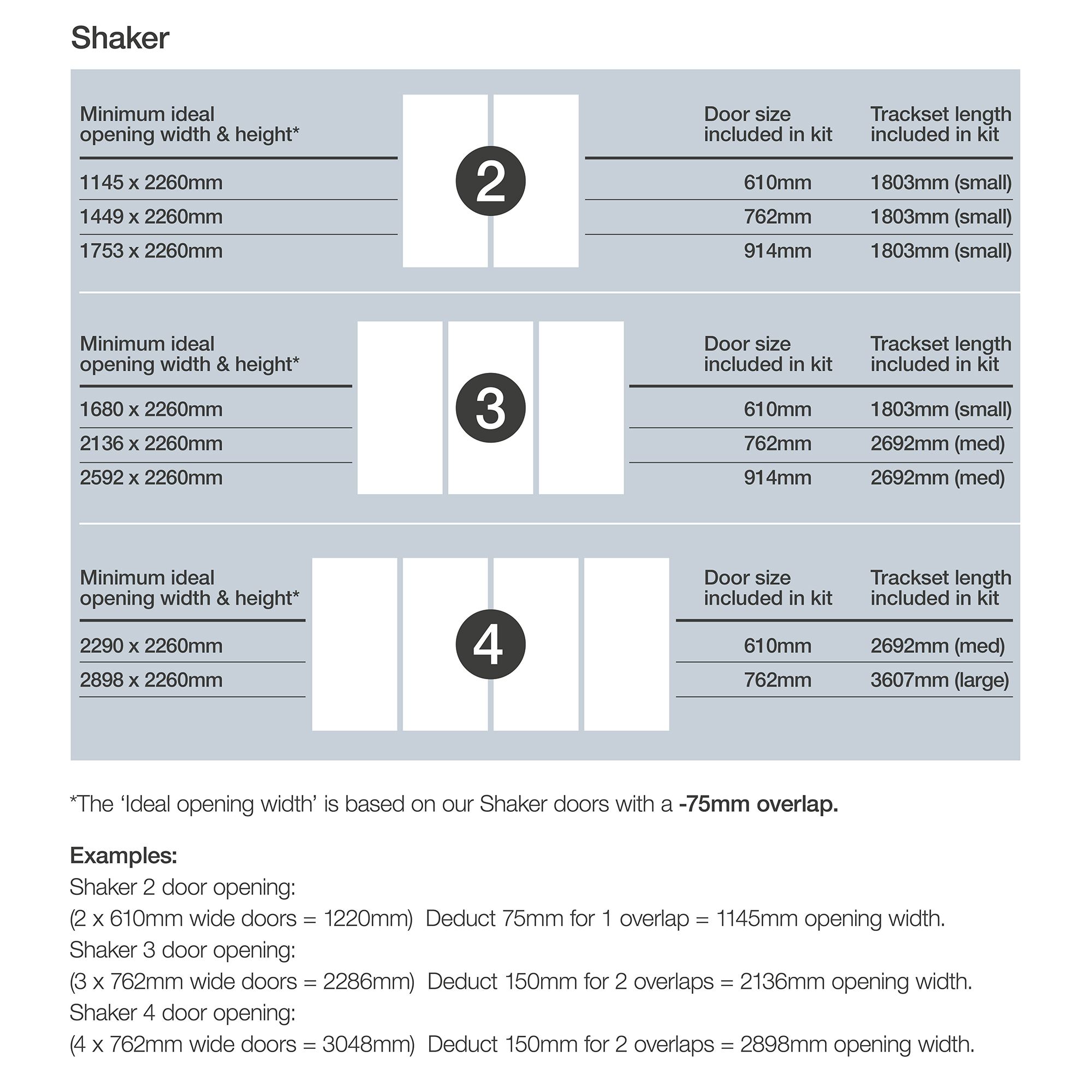 Spacepro Shaker Mirrored Graphite frame Single panel Sliding wardrobe door, (H)2220mm (W) 610mm Set of 3