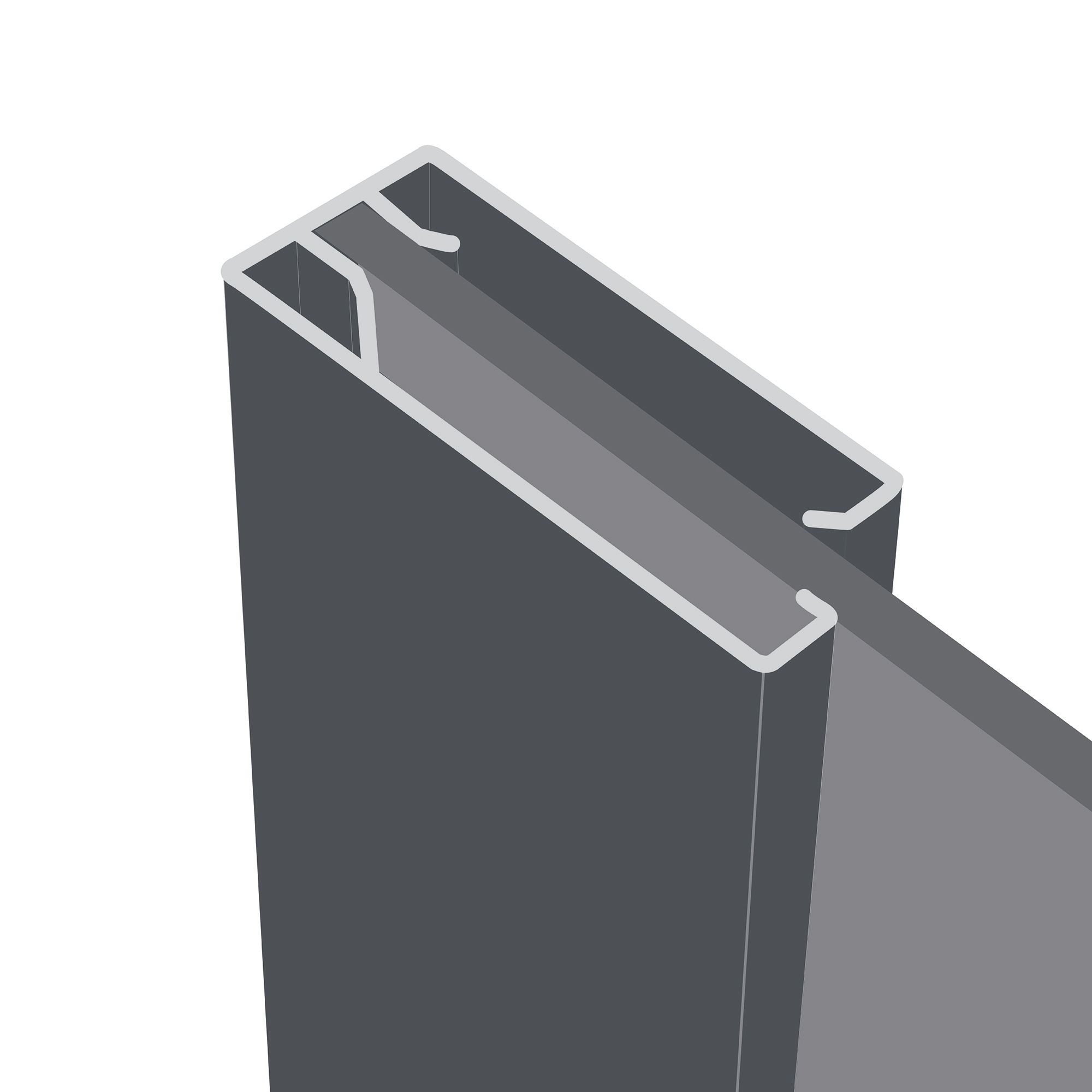 Spacepro Shaker Mirrored Graphite frame Single panel Sliding wardrobe door, (H)2220mm (W) 610mm Set of 3