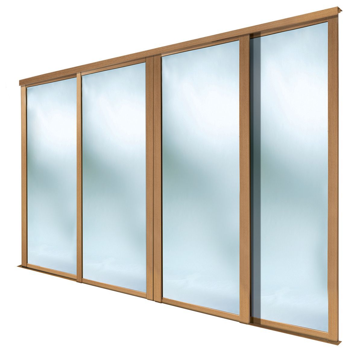Spacepro Shaker Mirrored Oak effect 4 door Sliding Wardrobe Door kit (H)2260mm (W)610mm