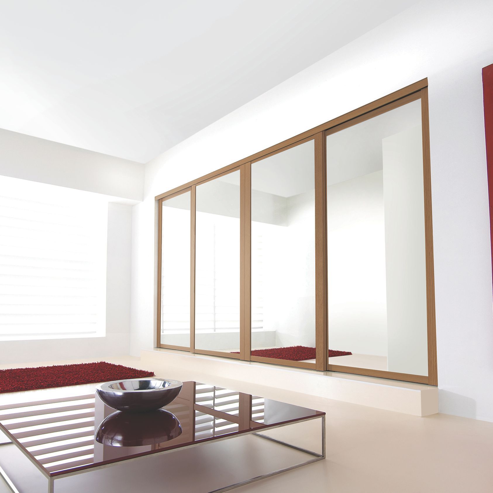 Spacepro Shaker Mirrored Oak effect 4 door Sliding Wardrobe Door kit (H)2260mm (W)762mm