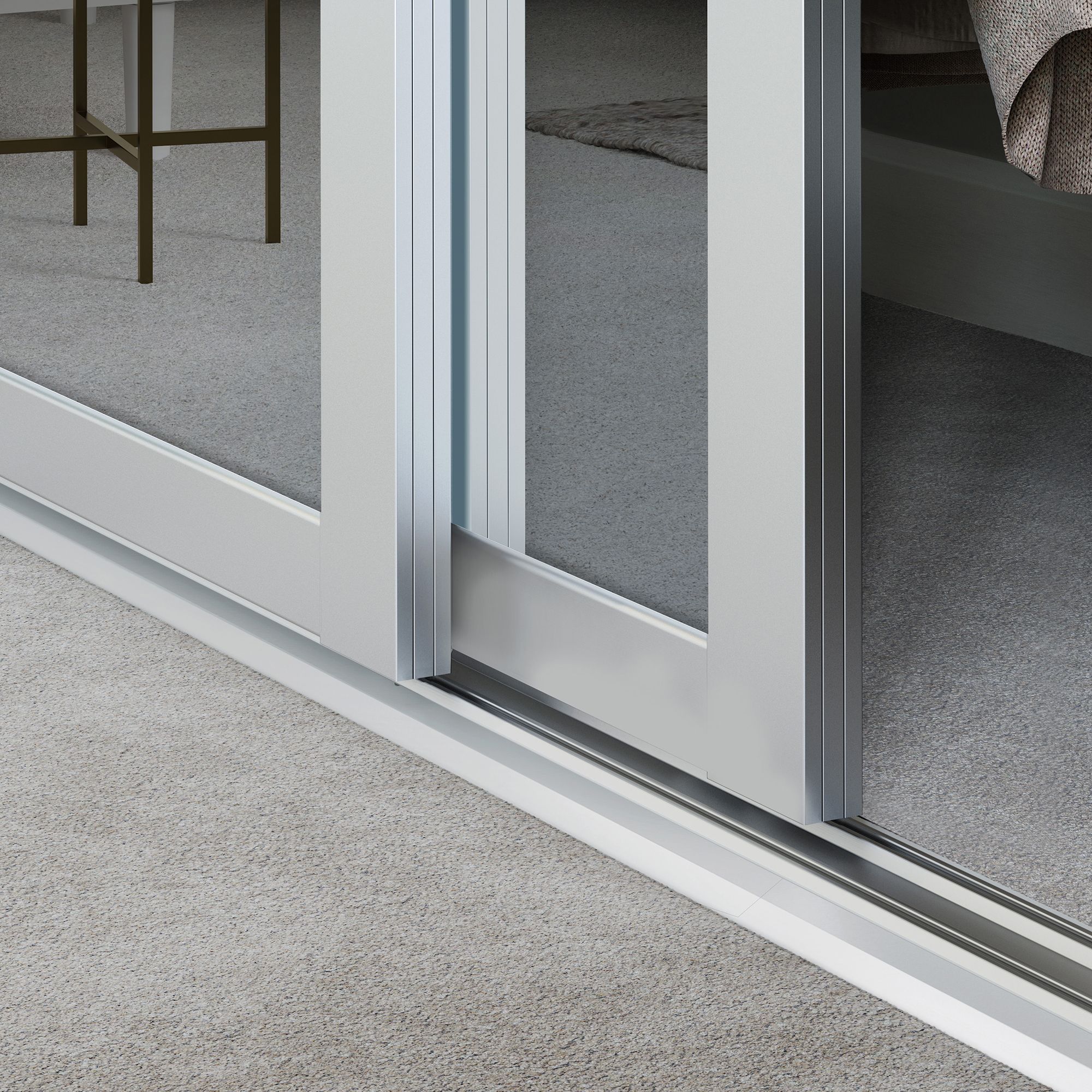Spacepro Shaker Mirrored White 3 door Sliding Wardrobe Door kit (H)2220mm (W)2592mm