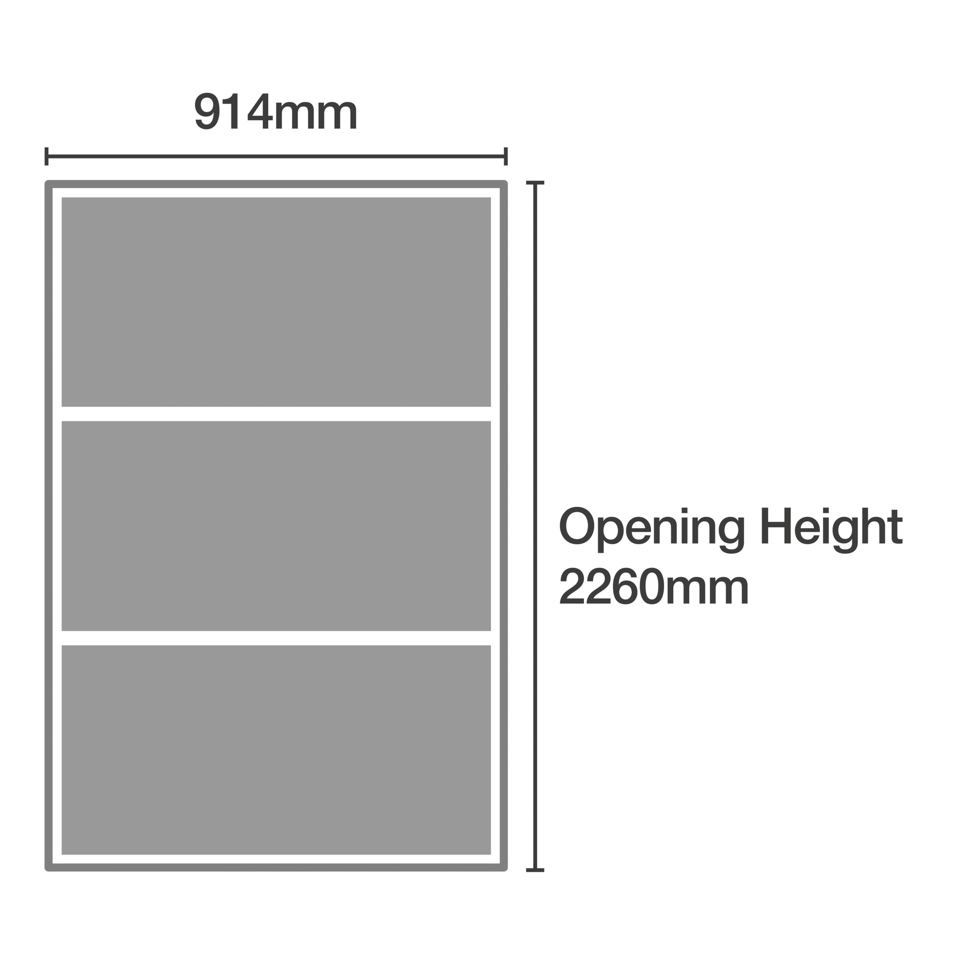 Spacepro Shaker Oak effect 3 panel Sliding wardrobe door, (H)2220mm (W) 914mm