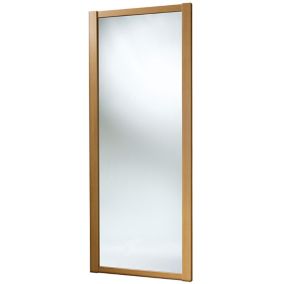 Spacepro Shaker Oak effect Mirrored Sliding wardrobe door (H) 2220mm x (W) 762mm