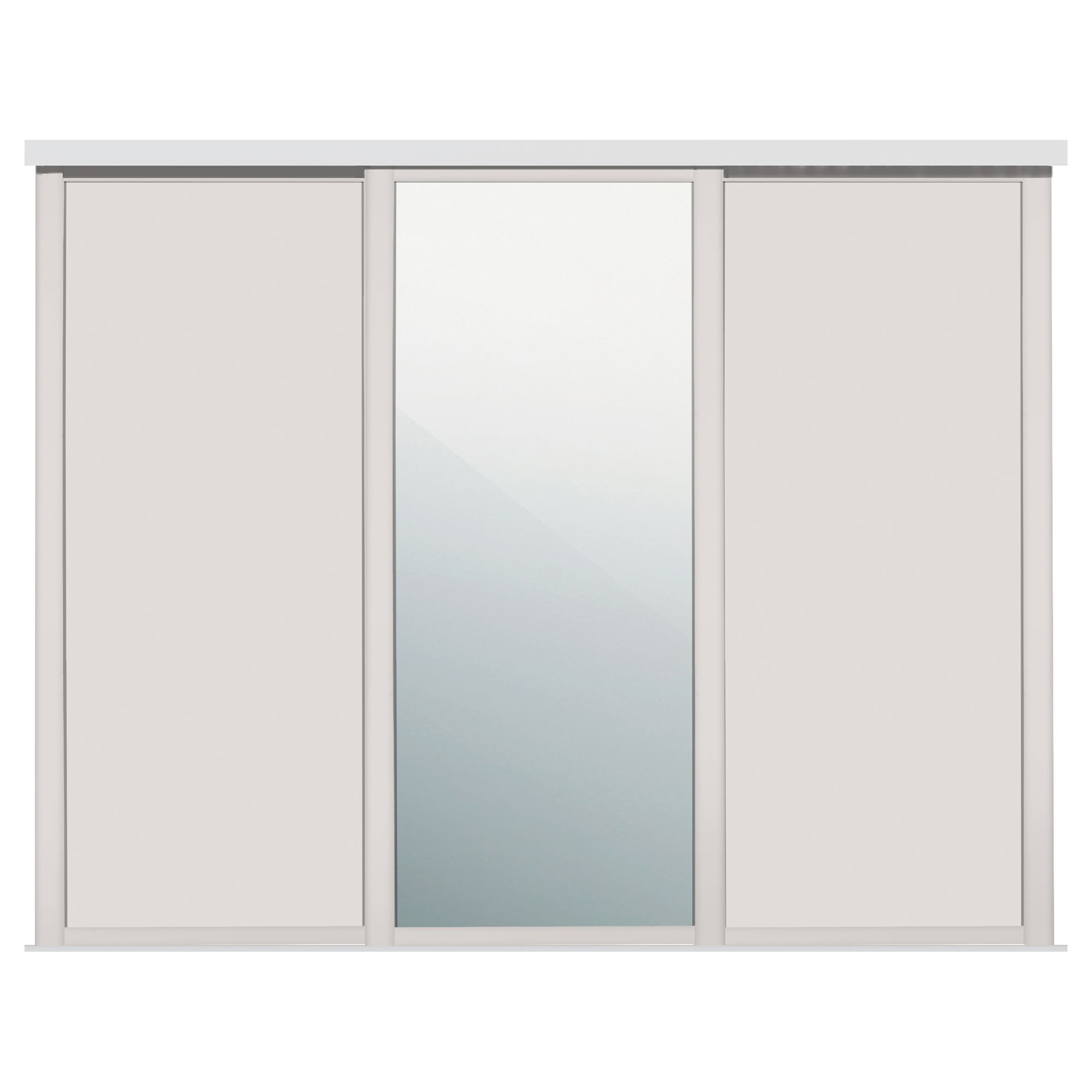 Spacepro Shaker Panel Shaker Mirrored Cashmere 3 door Sliding Wardrobe Door kit (H)2220mm (W)2592mm