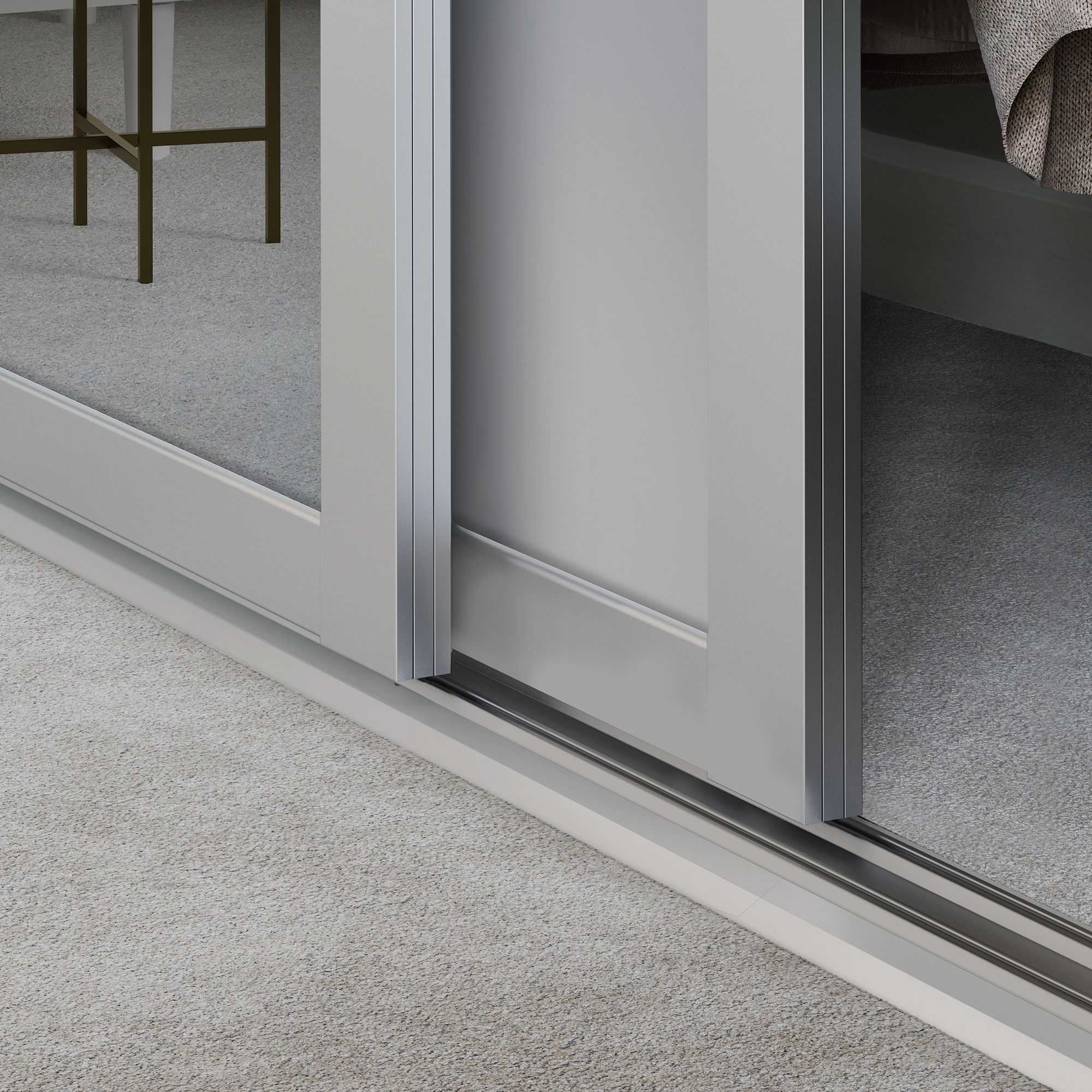 Spacepro Shaker Panel Shaker Mirrored Cashmere 3 door Sliding Wardrobe Door kit (H)2220mm (W)2592mm