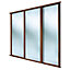 Spacepro Shaker Walnut effect Single panel Mirrored Sliding wardrobe door (H) 2223mm x (W) 610mm, Pack of 3