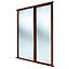 Spacepro Shaker Walnut effect Single panel Mirrored Sliding wardrobe door (H) 2223mm x (W) 762mm, Pack of 2
