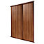 Spacepro Shaker Walnut effect Single panel Sliding wardrobe door (H) 2223mm x (W) 762mm, Pack of 2
