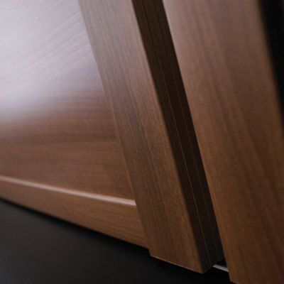 Spacepro Shaker Walnut effect Sliding wardrobe door, (H)2220mm (W) 914mm