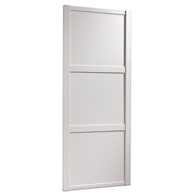 Spacepro Shaker White frame 3 panel Sliding wardrobe door, (H)2220mm (W) 762mm