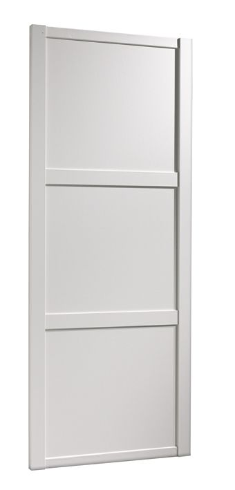 Spacepro Shaker White frame Sliding wardrobe door, (H)2220mm (W) 610mm