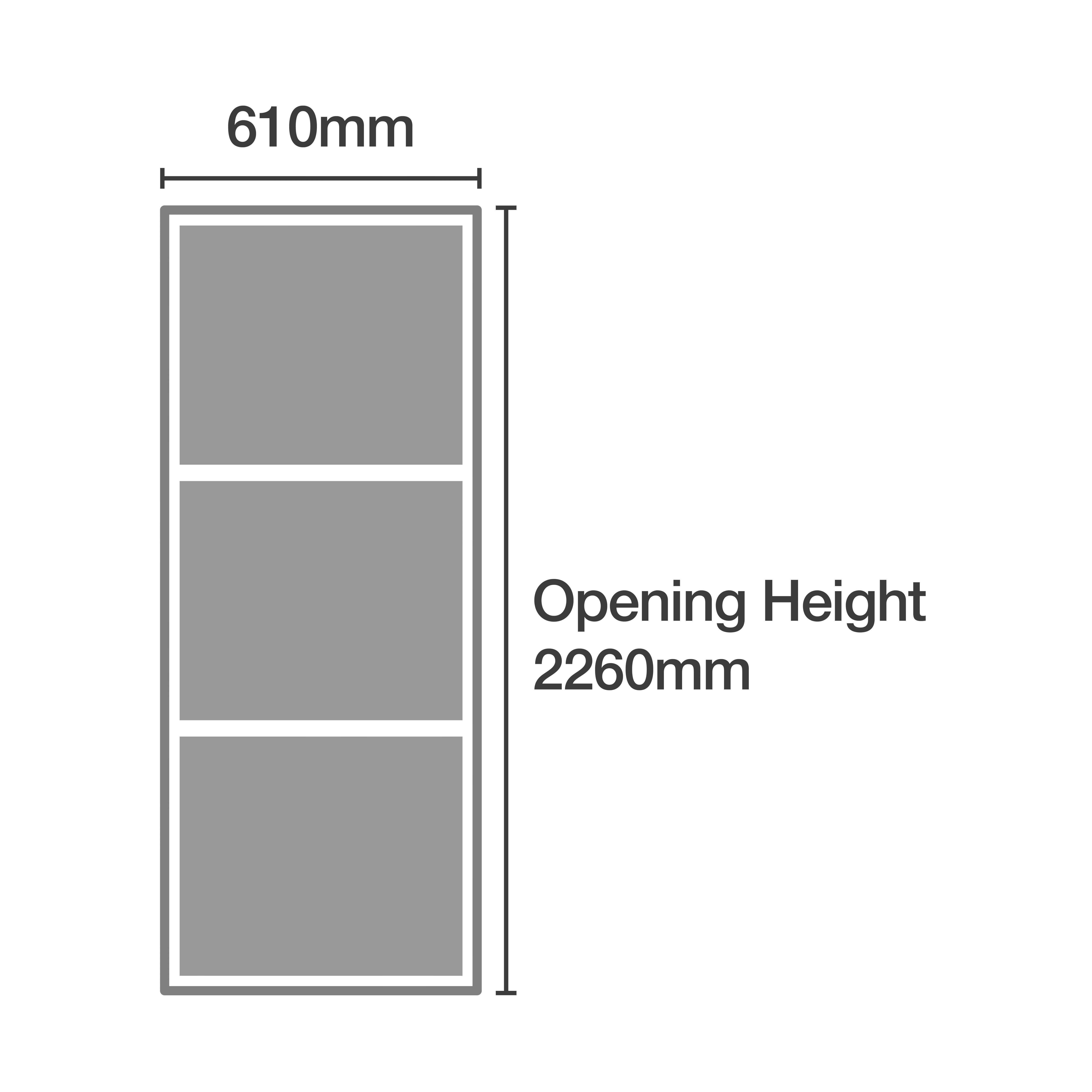 Spacepro Shaker White frame Sliding wardrobe door, (H)2220mm (W) 610mm