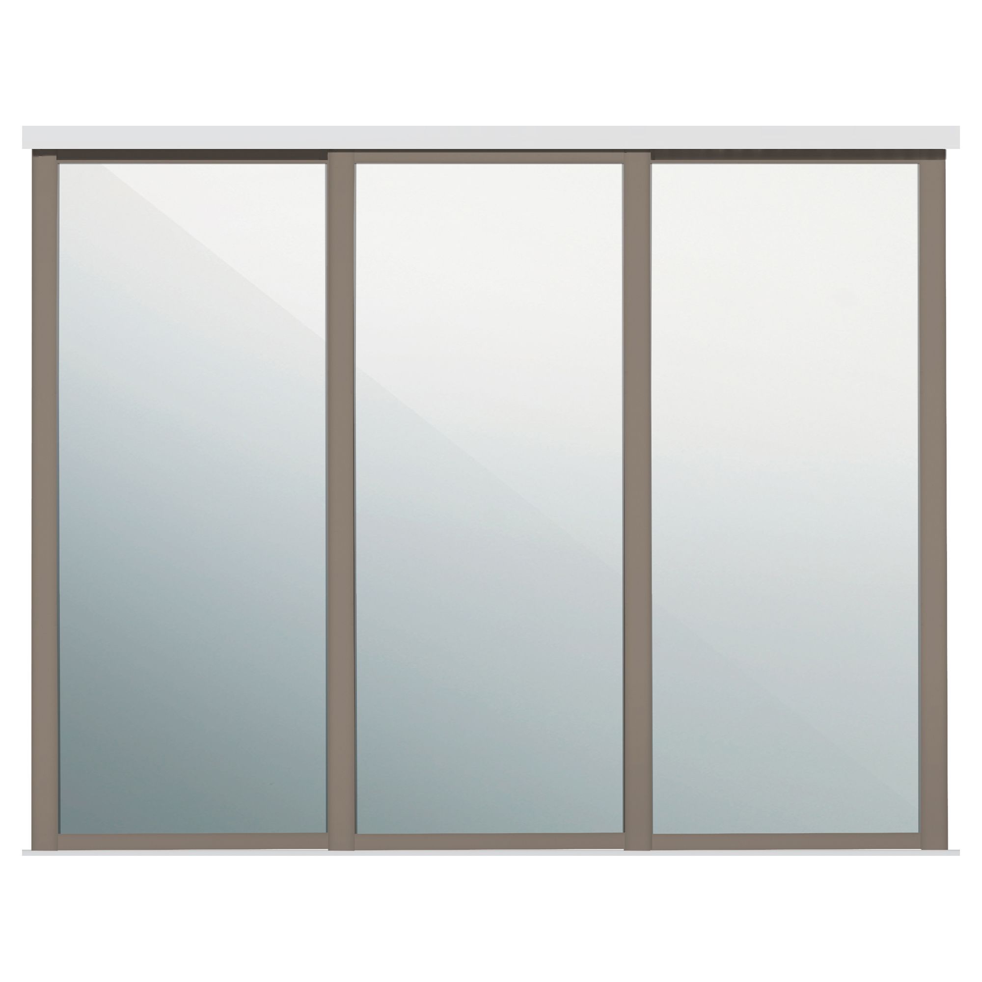 Spacepro Shaker With 3 mirror doors Stone grey 3 door Sliding Wardrobe Door kit (H)2260mm (W)1680mm
