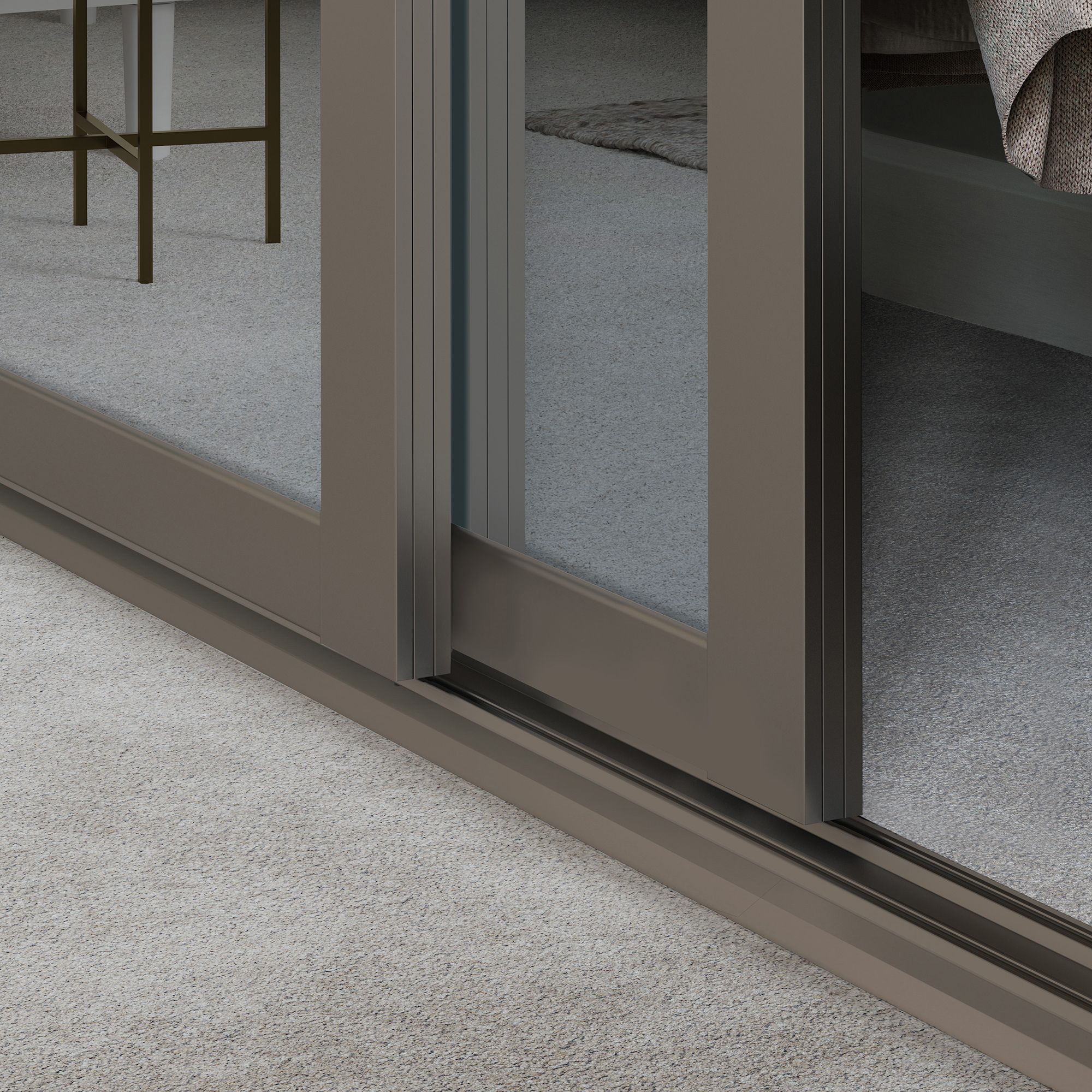 Spacepro Shaker With 3 mirror doors Stone grey 3 door Sliding Wardrobe Door kit (H)2260mm (W)1680mm