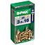 Spax PZ Flat countersunk Steel Screw (Dia)3.5mm (L)16mm, Pack of 25