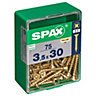 Spax PZ Flat countersunk Steel Screw (Dia)3.5mm (L)30mm, Pack of 75