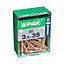 Spax PZ Flat countersunk Steel Screw (Dia)3.5mm (L)35mm, Pack of 50