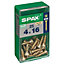 Spax PZ Flat countersunk Steel Screw (Dia)4mm (L)16mm, Pack of 25