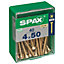 Spax Steel Screw (Dia)4mm (L)50mm, Pack of 40