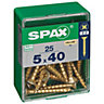 Spax Steel Screw (Dia)5mm (L)40mm, Pack of 25