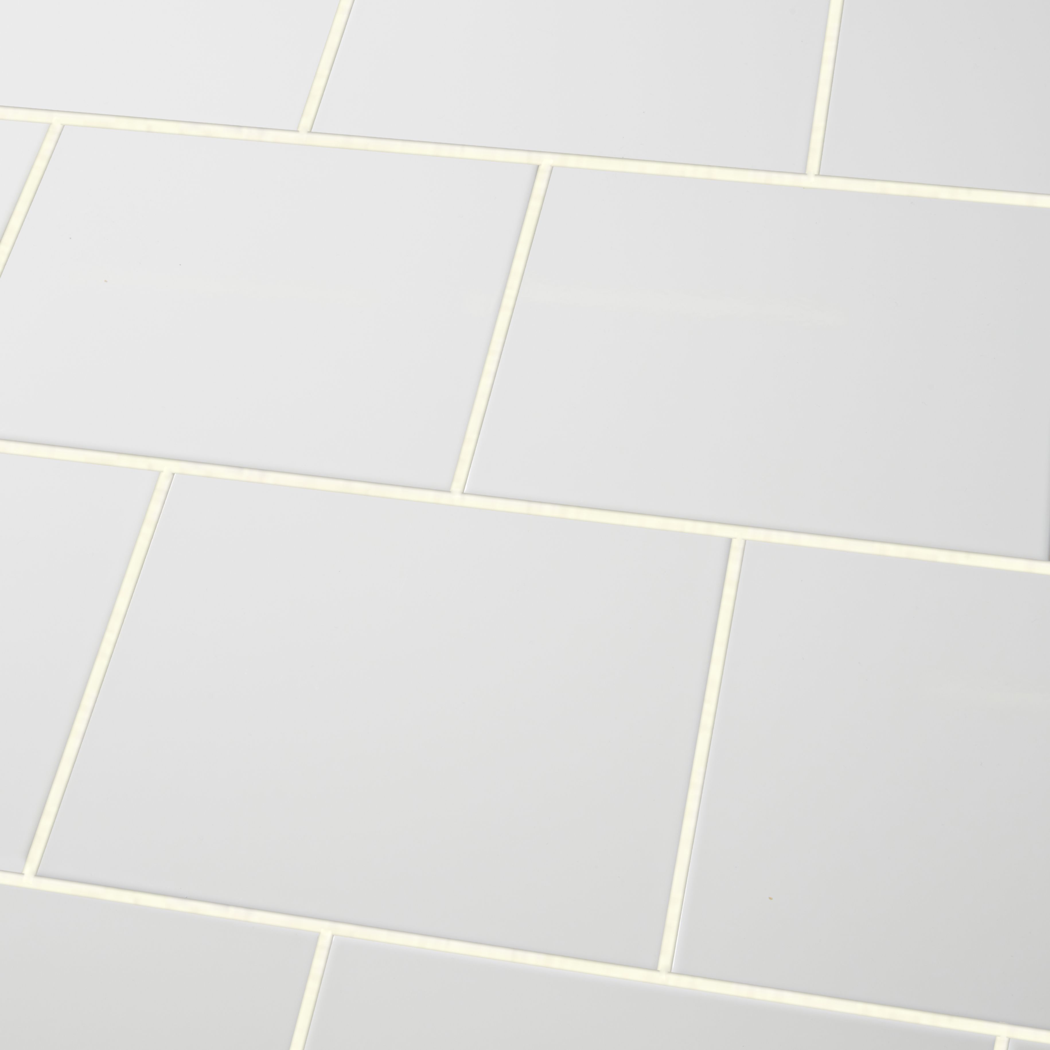 Spezzia White Gloss Ceramic Wall Tile Sample - 4