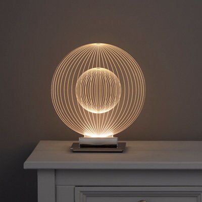 Spherus Matt Chrome effect Table lamp