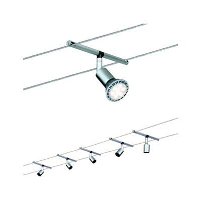 Spice Satin Silver Chrome effect Suspended spotlight