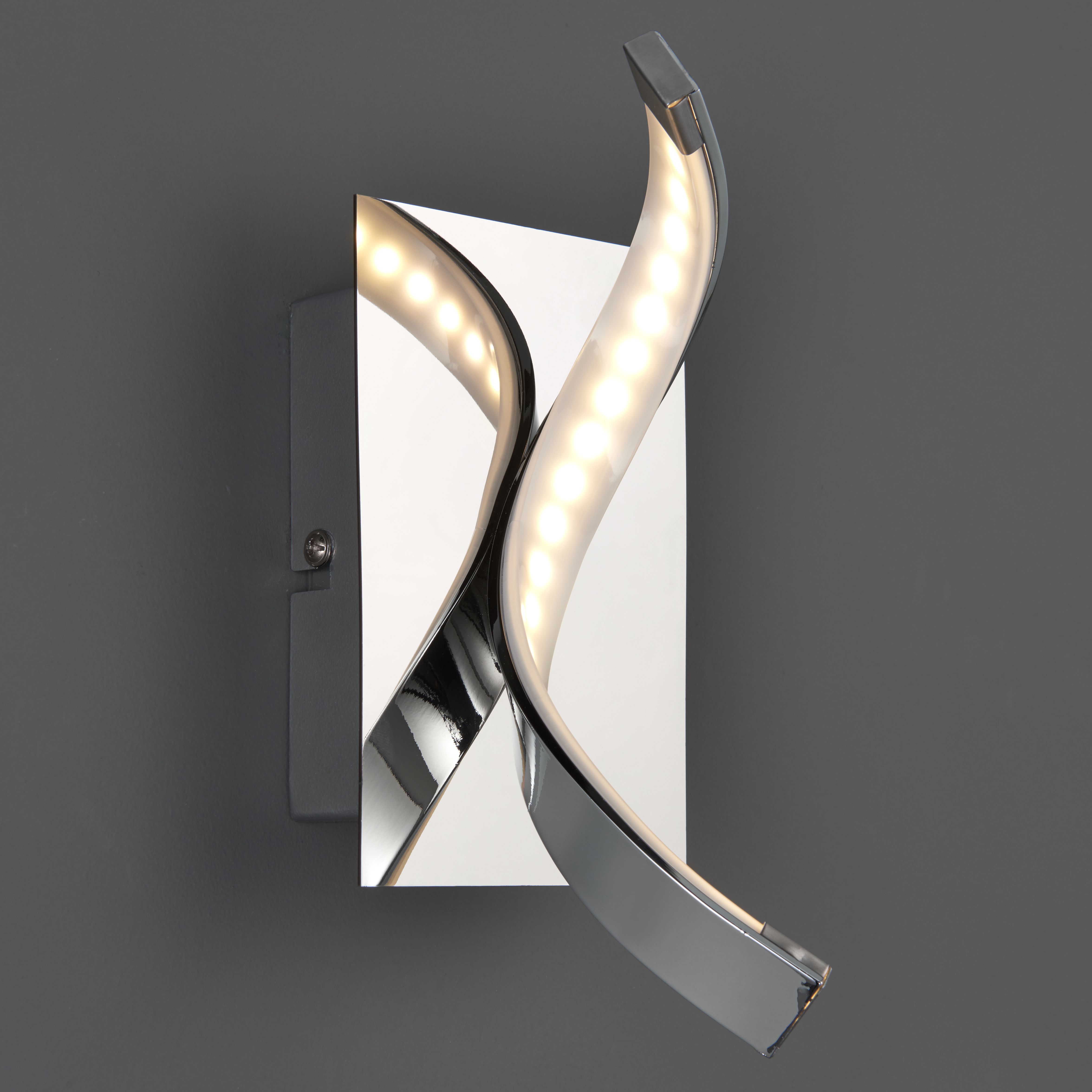 Spiral Chrome effect LED Wall light