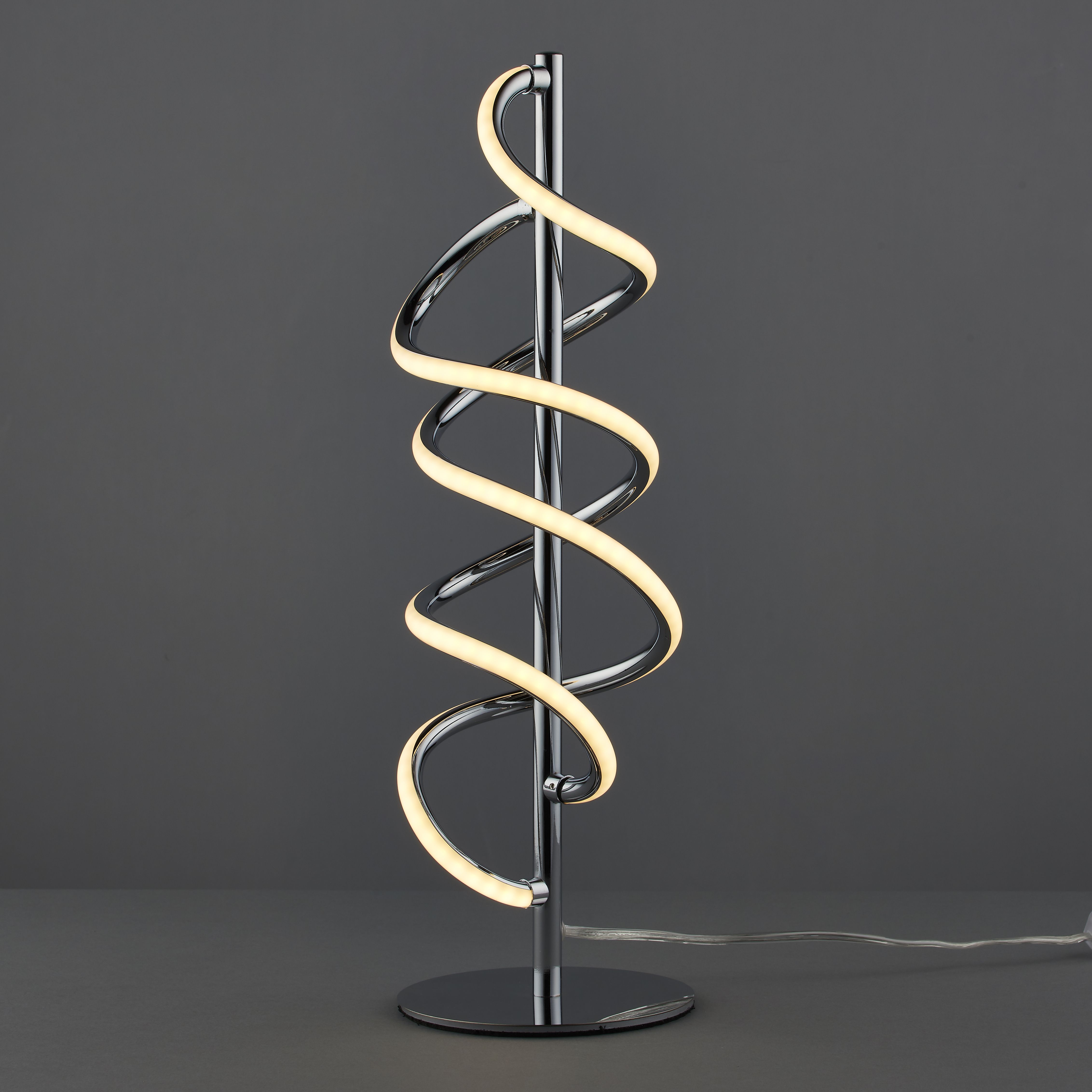 Spiral Chrome effect Table lamp
