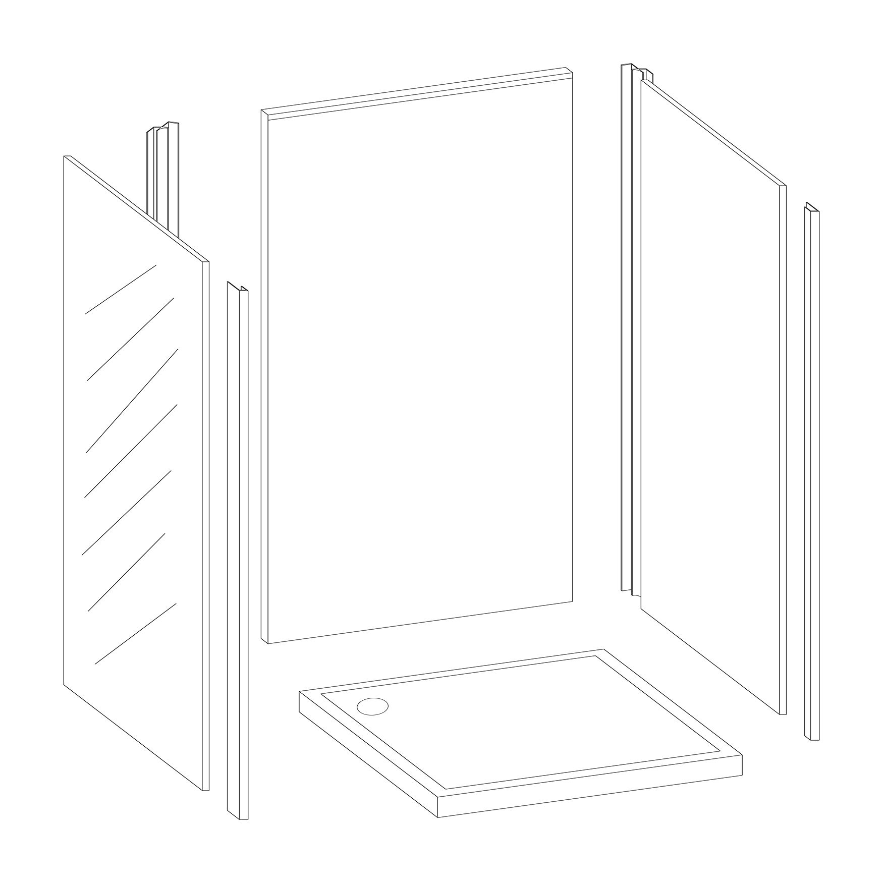 Splashwall 3 panel Acrylic Panel kit (L)2420mm (W)1200mm - Violet