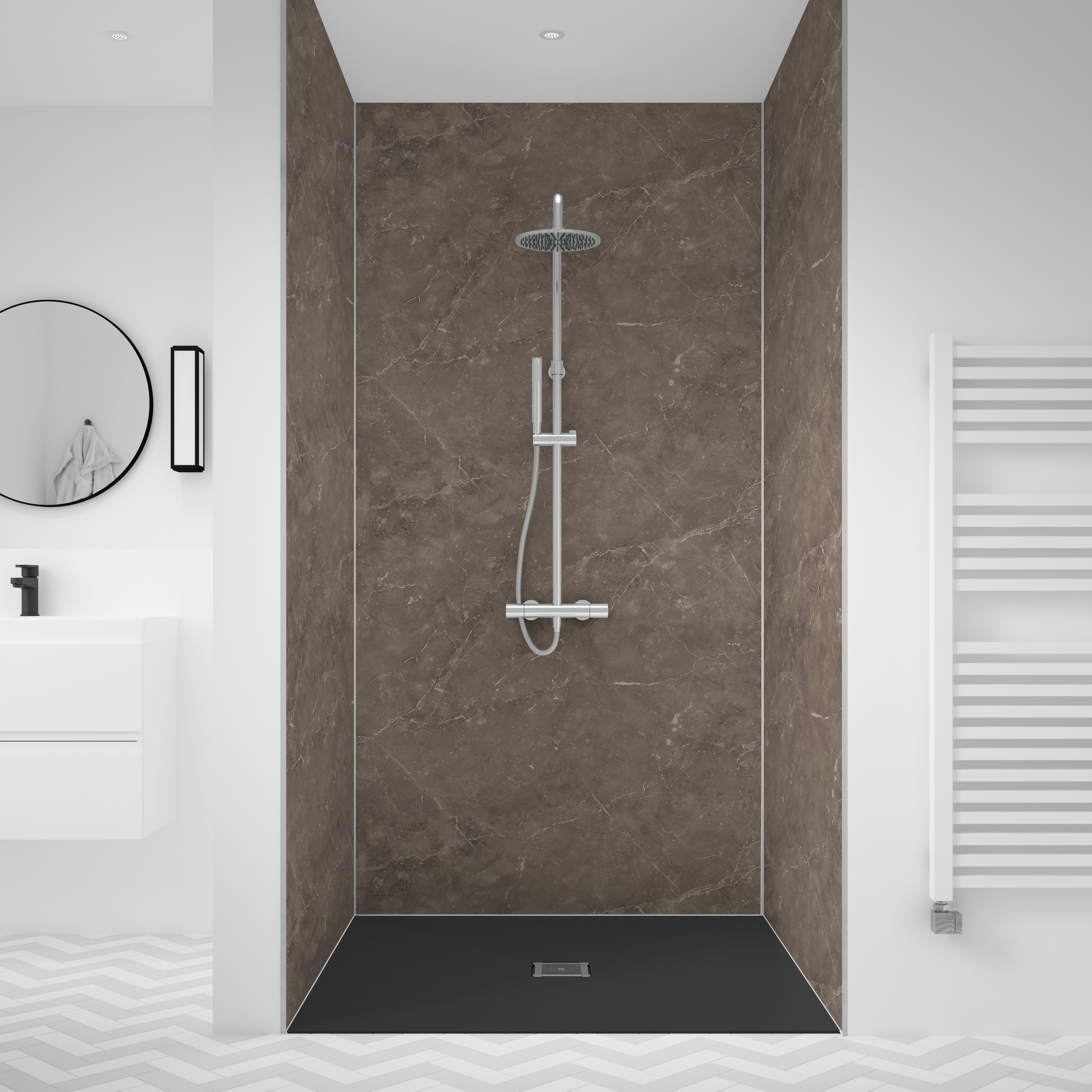 Splashwall 3 panel Laminate Bathroom & wet room Decorative panel kit (L ...