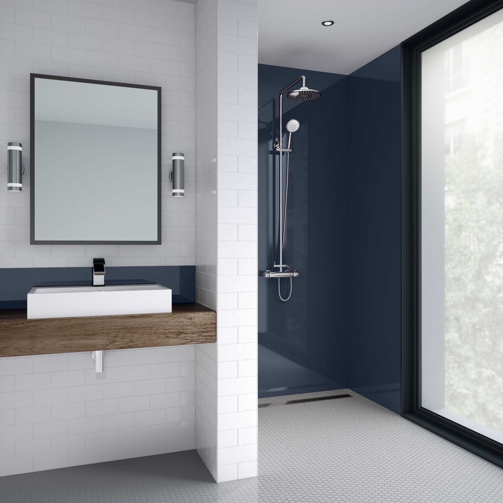 Splashwall Acrylic Panel (H)2440mm (W)900mm - Gloss Royal blue