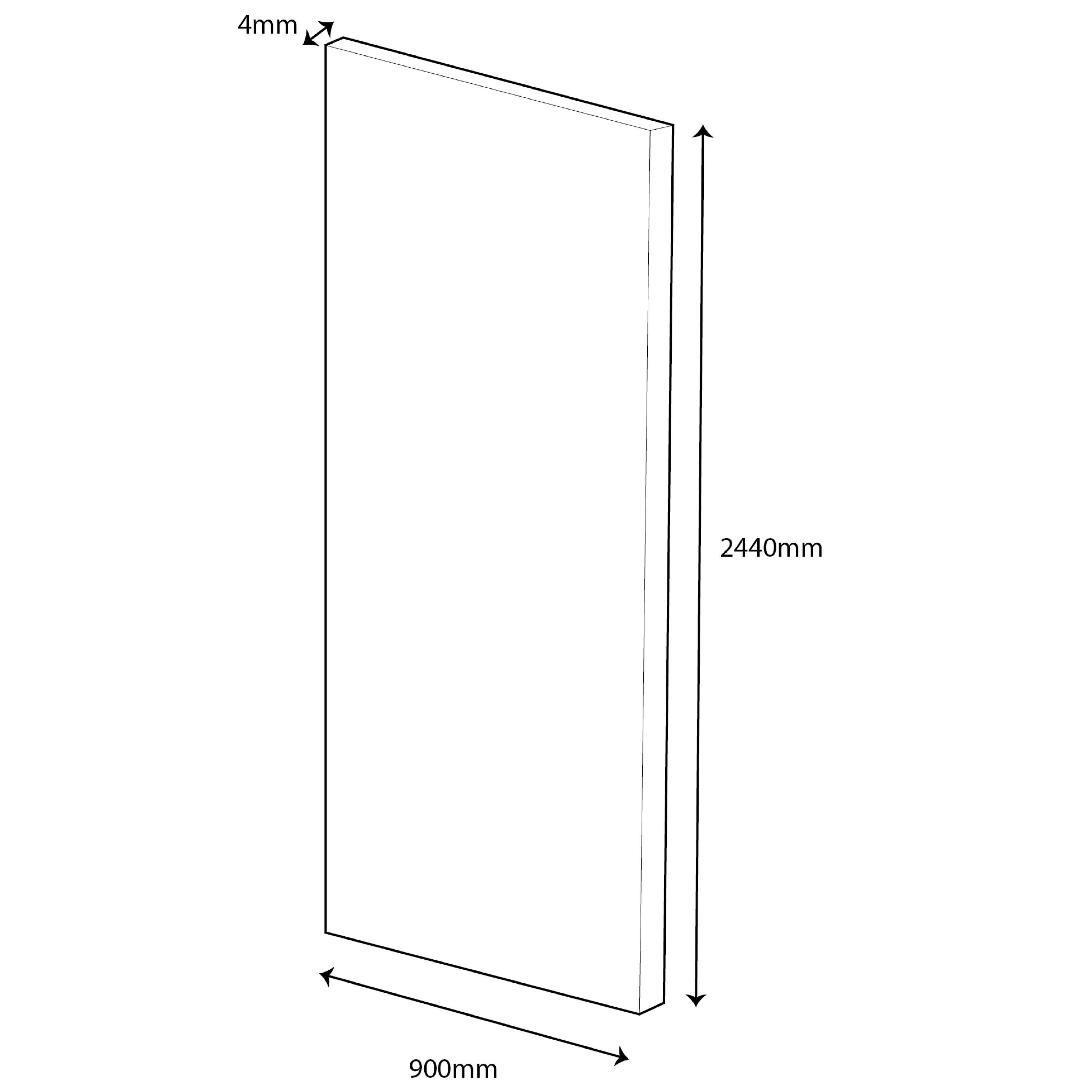 Splashwall Alloy Double-sided Bathroom & wet room Decorative panel (H)2400mm (W)900mm - Gloss Glacier white & Neptune blue