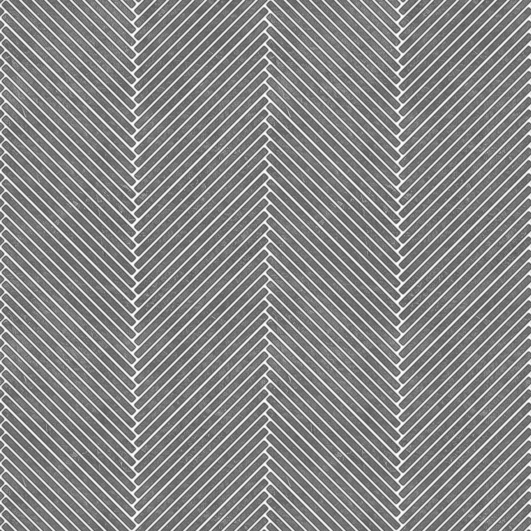 Splashwall Alloy Grey Herringbone Aluminium Splashback, (H)800mm (W ...